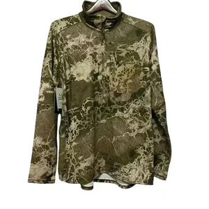 Realtree Jacket Mens XL Green Camoflauge Stretch Knit 1/4 Zip Outdoors ActiveNWT